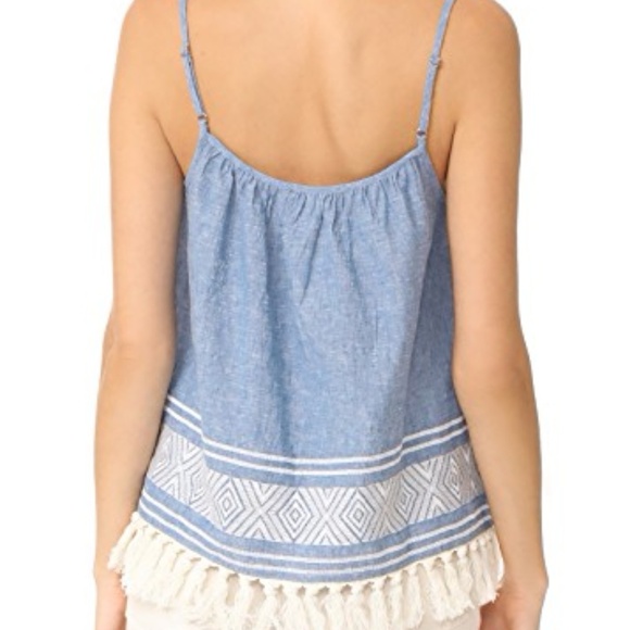 Soft Joie Agneza Top, Chambray/Porcelain Color. - Picture 2 of 6